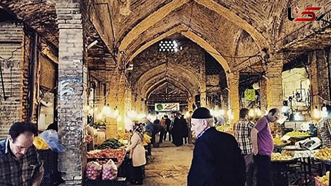 نقاشی قدیمی از بازار زنجان