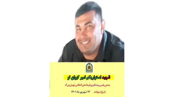 استواریکم امیرکیوان لو شهید شد / سارق مسلح با چاقو به سینه پلیس تهران زد + عکس