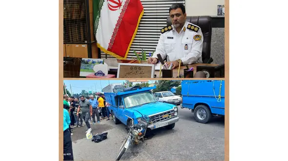 تصادف مرگبار نیسان آبی با مرد موتور سوار در گیلان + عکس