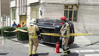 حادثه برای خودروی لاکچری در خیابان های تهران+ عکس