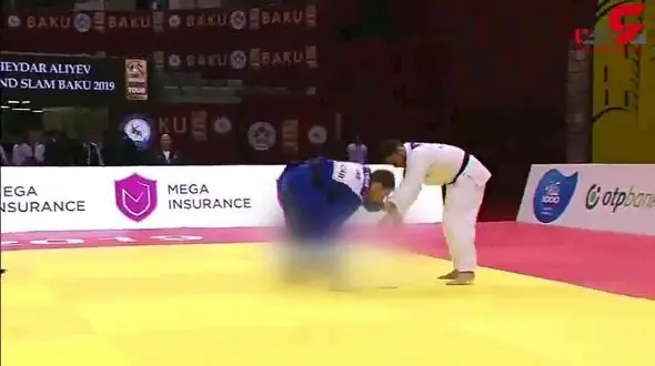  جودوکاری که حین مسابقه موبایل از جیبش افتاد و از مسابقات محروم شد