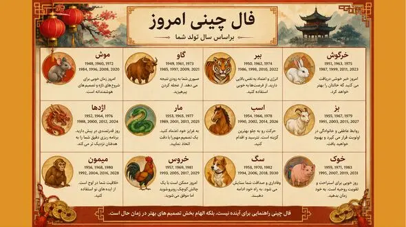 تفسیر فال چینی امروز ۱۰ شهریور ۱۴۰۵ برای متولدین هر ماه