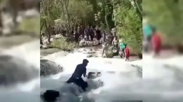 نجات معجزه آسای دختر 6 ساله از رودخانه خروشان / مرد فداکار کیست؟ + عکس