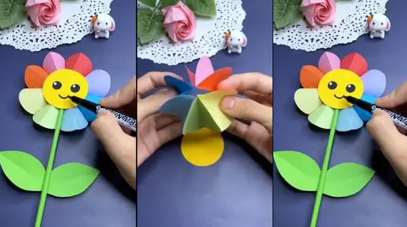 طرز ساخت گل رنگی شاد + فیلم