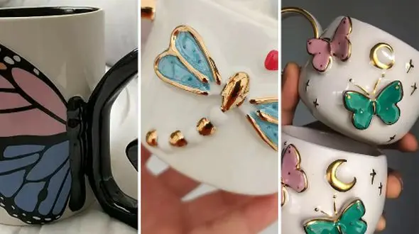 ماگ طرح پروانه خاص و شگفت‌انگیز: هدیه‌ بی‌ نظیر برای عزیزان شما