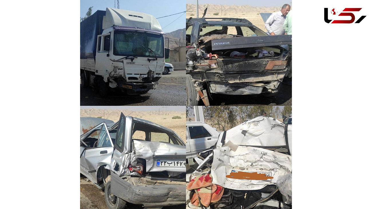 4 عکس از تصادف فجیع و مرگبار کامیون با 3 خودرو در ایست بازرسی / در مهران رخ داد