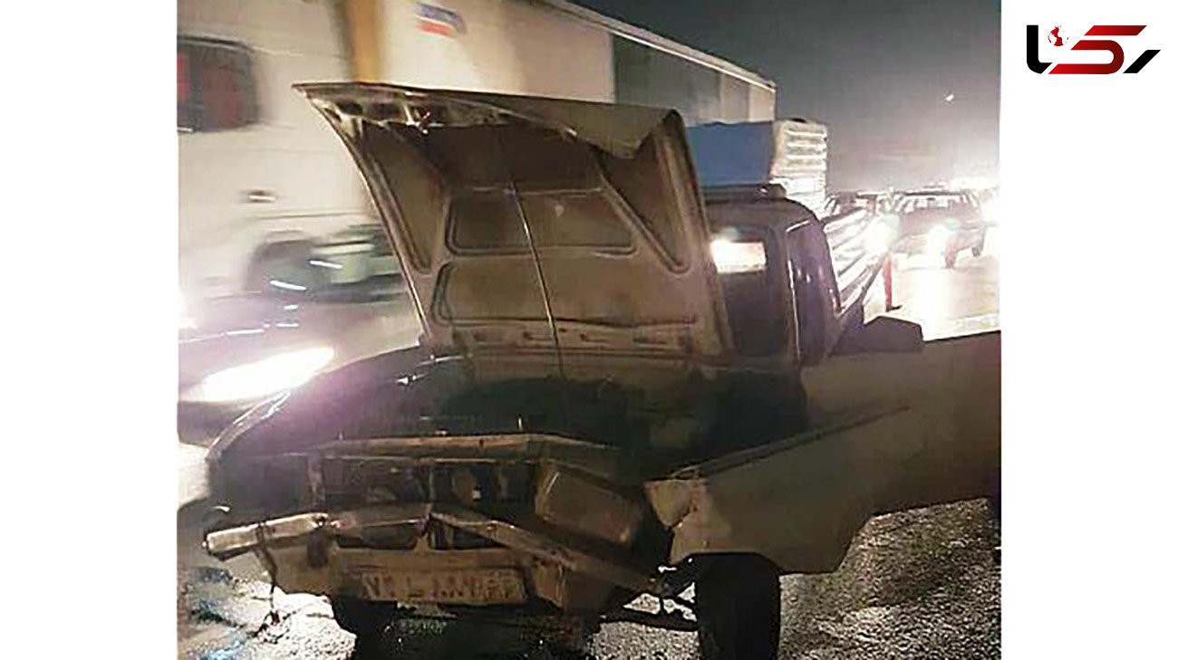 مصدوم شدن یک نفر در تصادف بزرگراه آزادگان + عکس