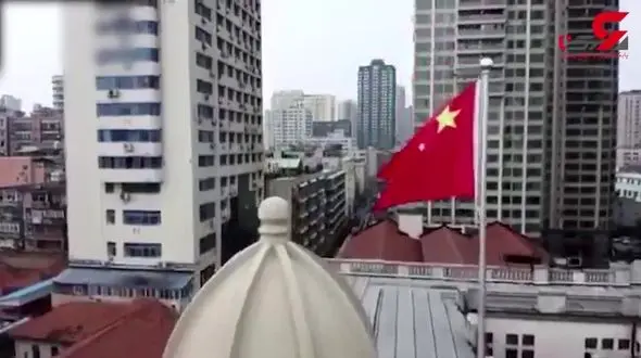 فیلم پهپادی از شهر قرنطینه‌شده «ووهان» چین بخاطر گرونا