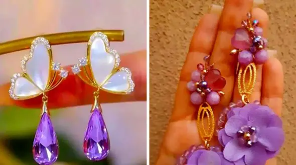 مدل‌ های منحصر‌ به‌ فرد گوشواره فانتزی بنفش؛ گالری 15 عکس جدید