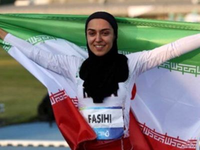 رونمایی از لباس عروس و تاج گل  ملکه وار فرزانه فصیحی، دونده قهرمان آسیا / چه عروس زیبایی شده با داماد خوش تیپ !
