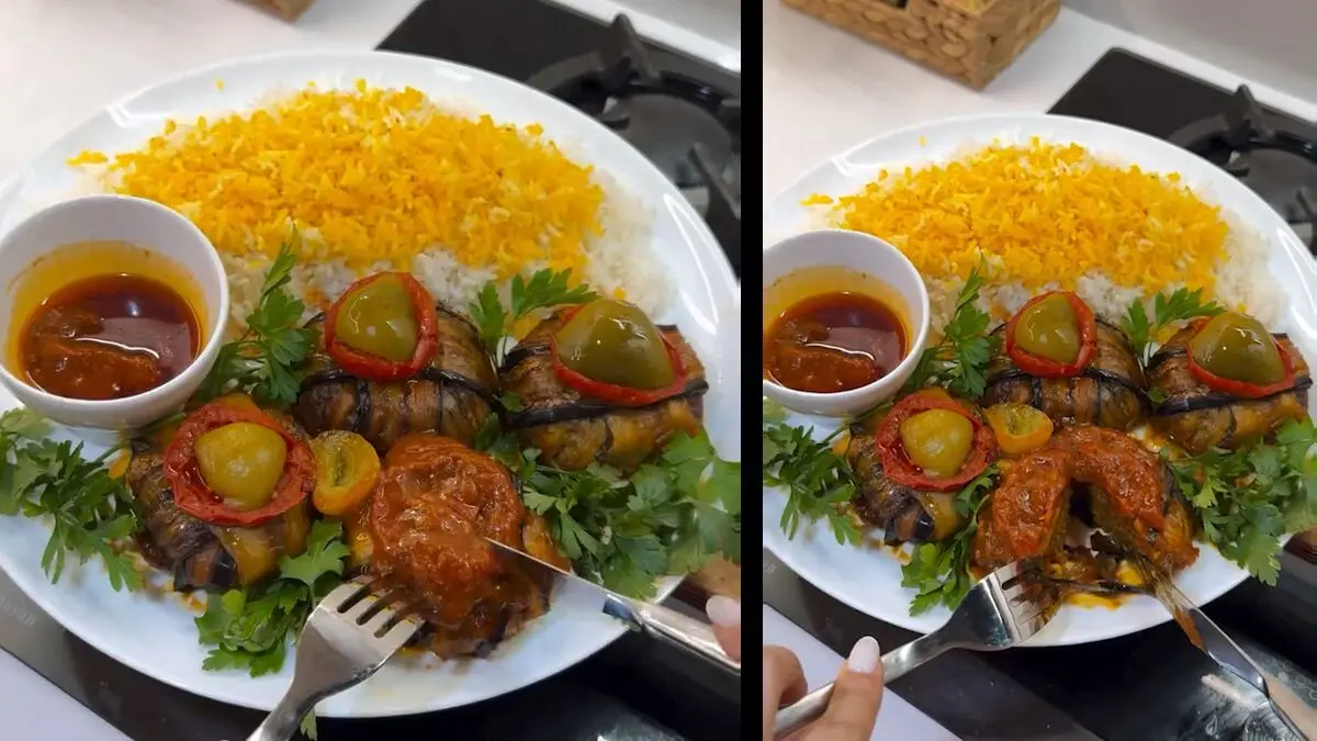 بادمجون شکم پر شام امشب