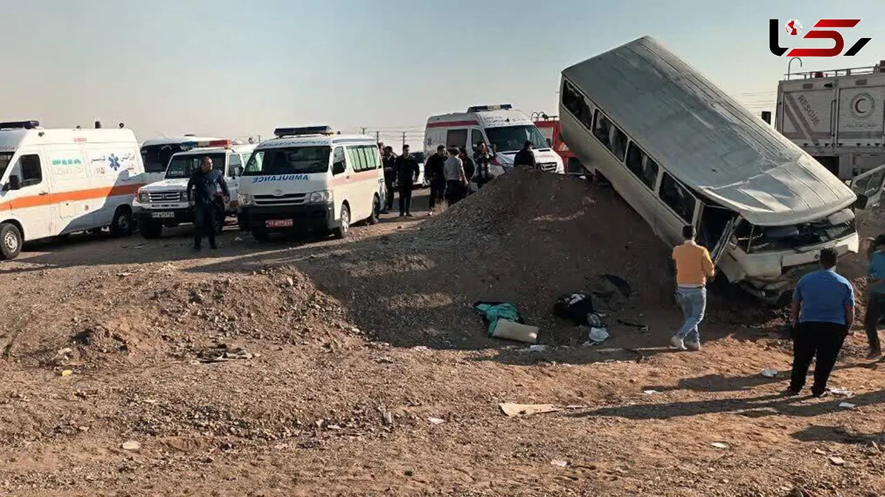 فیلم صحنه واژگونی مینی بوس دانش آموزان در سمنان