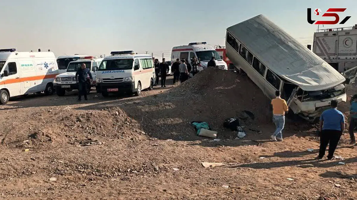 فیلم صحنه واژگونی مینی بوس دانش آموزان در سمنان