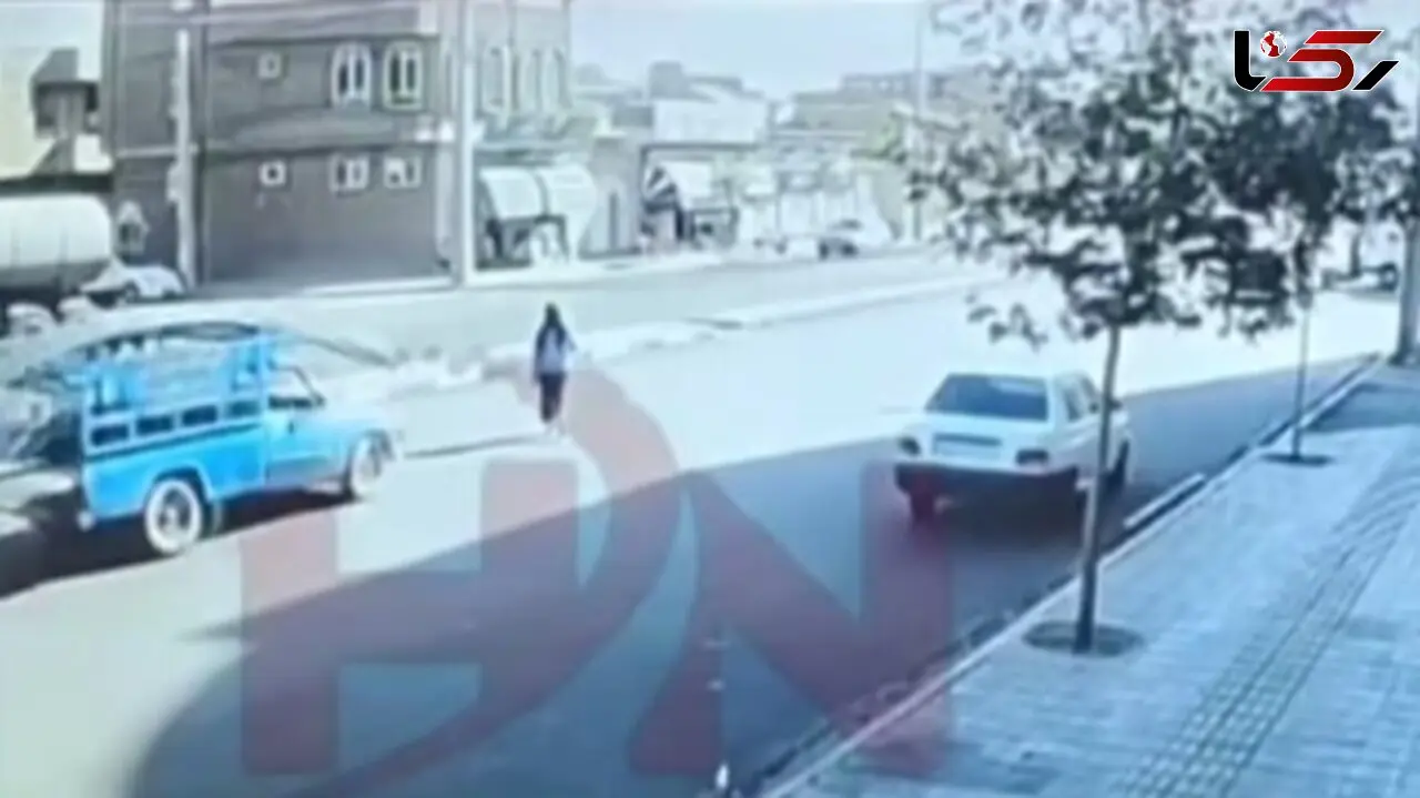 مرگ تکان‌دهنده دختر جوان بر اثر حادثه نیسان آبی + فیلم