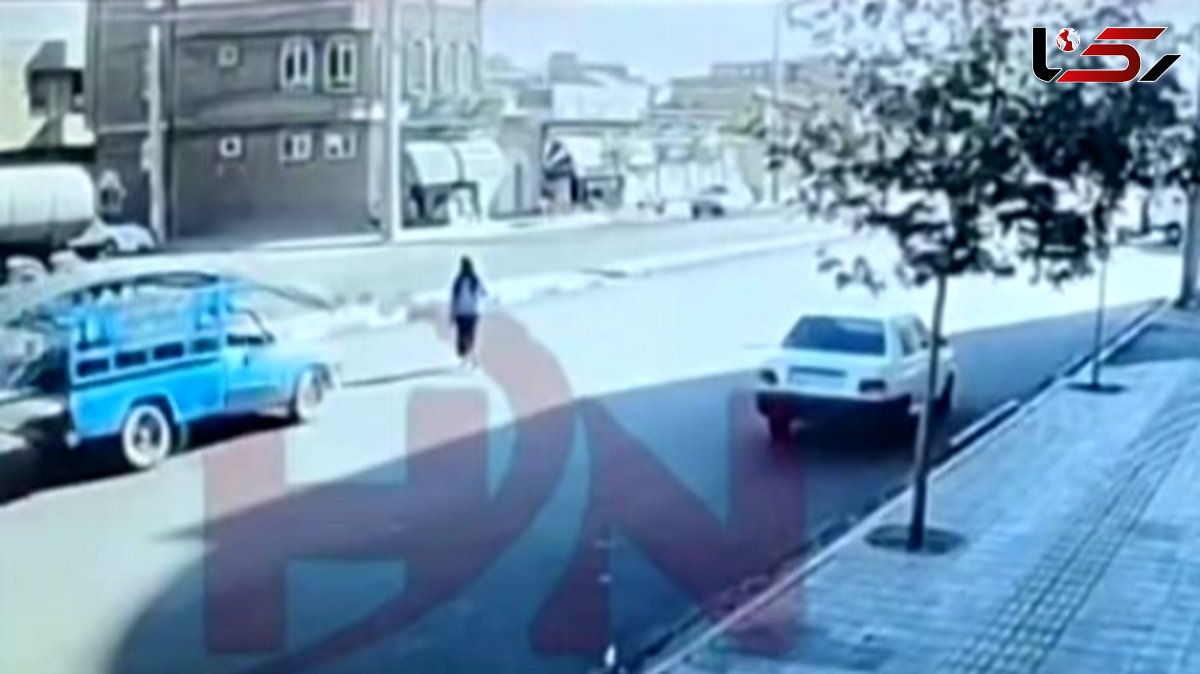 مرگ تکاندهنده دختر جوان بر اثر حادثه نیسان آبی + فیلم
