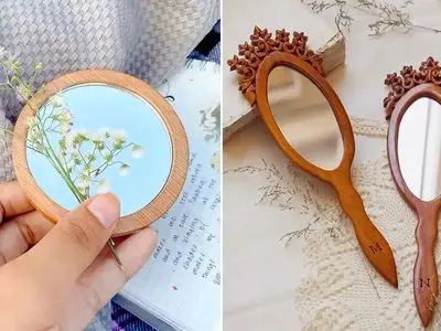 زیبایی و خاص بودن با آینه دستی چوبی؛ 15 مدل فوق‌ العاده