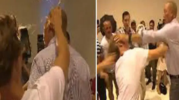 حمله جوان 17 ساله به سناتور نژادپرست به خاطر موضع زشت در برابر کشتار مسلمانان در نیوزیلند+عکس