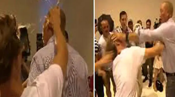 حمله جوان 17 ساله به سناتور نژادپرست به خاطر موضع زشت در برابر کشتار مسلمانان در نیوزیلند+عکس