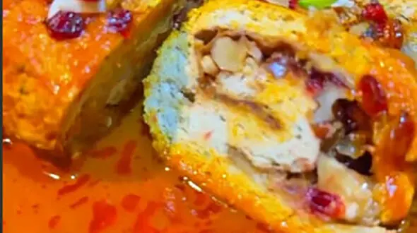 رولت مرغ و بادمجان گزینه خوب برای ناهار جمعه + فیلم
