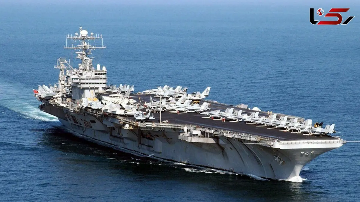 فیلم تصاویر پهپاد ایران بر فراز ناو آبراهام لینکلن امریکا در خلیج فارس