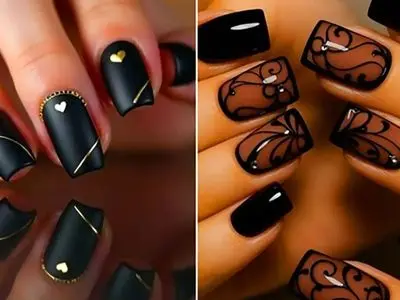 ترکیب برتر استایل و ظرافت؛ دیزاین ناخن مشکی با 15 مدل الهام‌ بخش