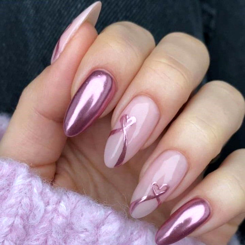 بهترین ناخن صورتی کروم