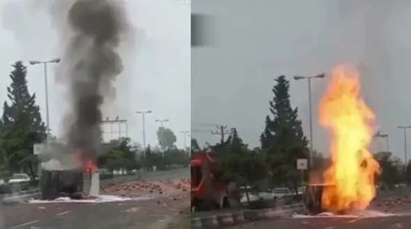 فیلم انفجار وانت پر از هندوانه در چمخاله + عکس