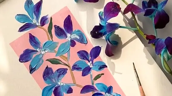 نقاشی با الگوی گل + فیلم