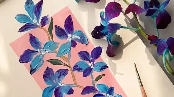 نقاشی با الگوی گل + فیلم