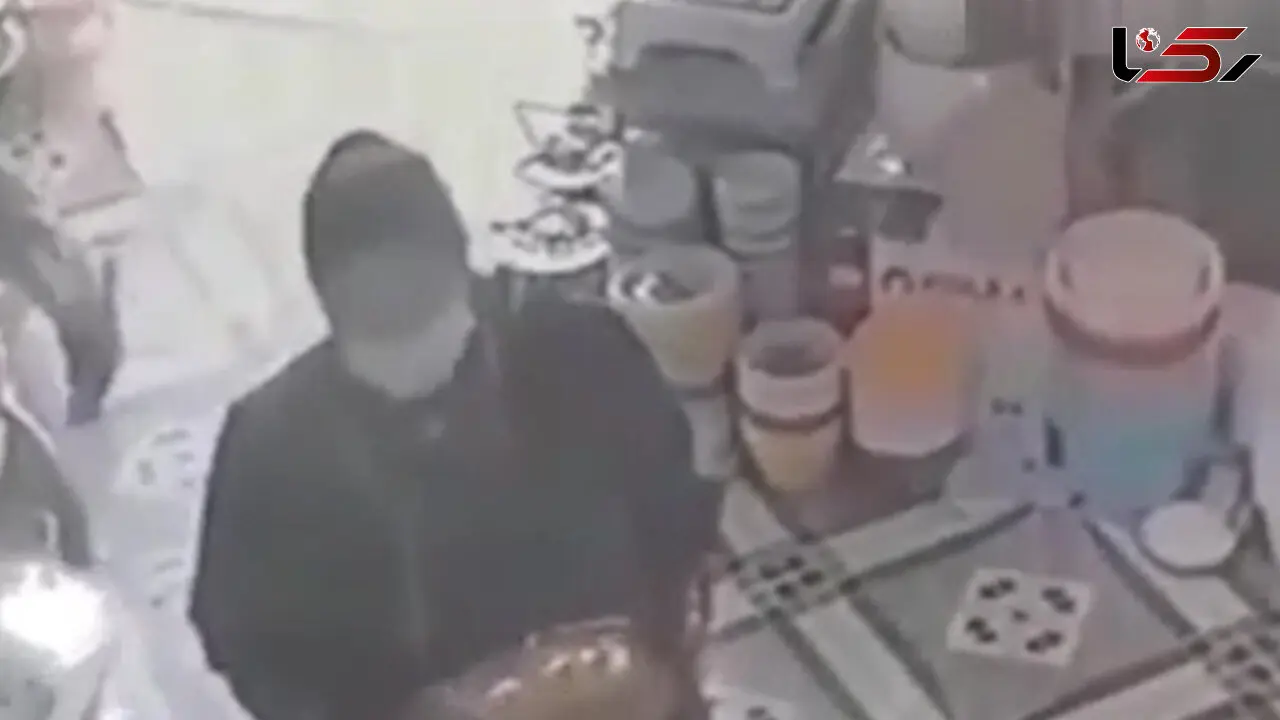  فیلم لحظه سرقت قابلمه مسی توسط یک زن