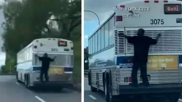 اقدام احمقانه یک مسافر در اتوبان! + فیلم