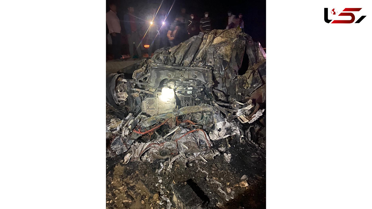 آتش سوزی مرگبار پژو پارس در جاده جهرم شیراز جان 8 افغان را گرفت