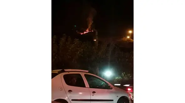 اولین عکس آتش سوزی در فضای سبز بالای اوین 