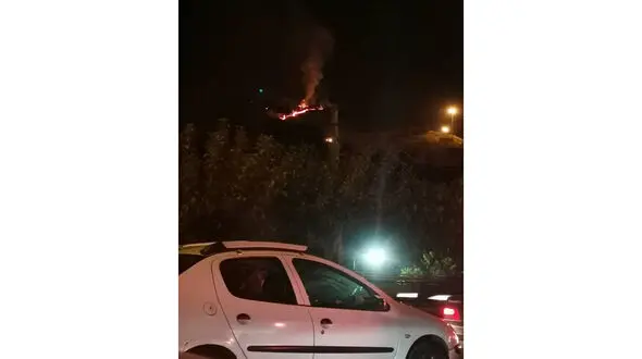 اولین عکس آتش سوزی در فضای سبز بالای اوین 