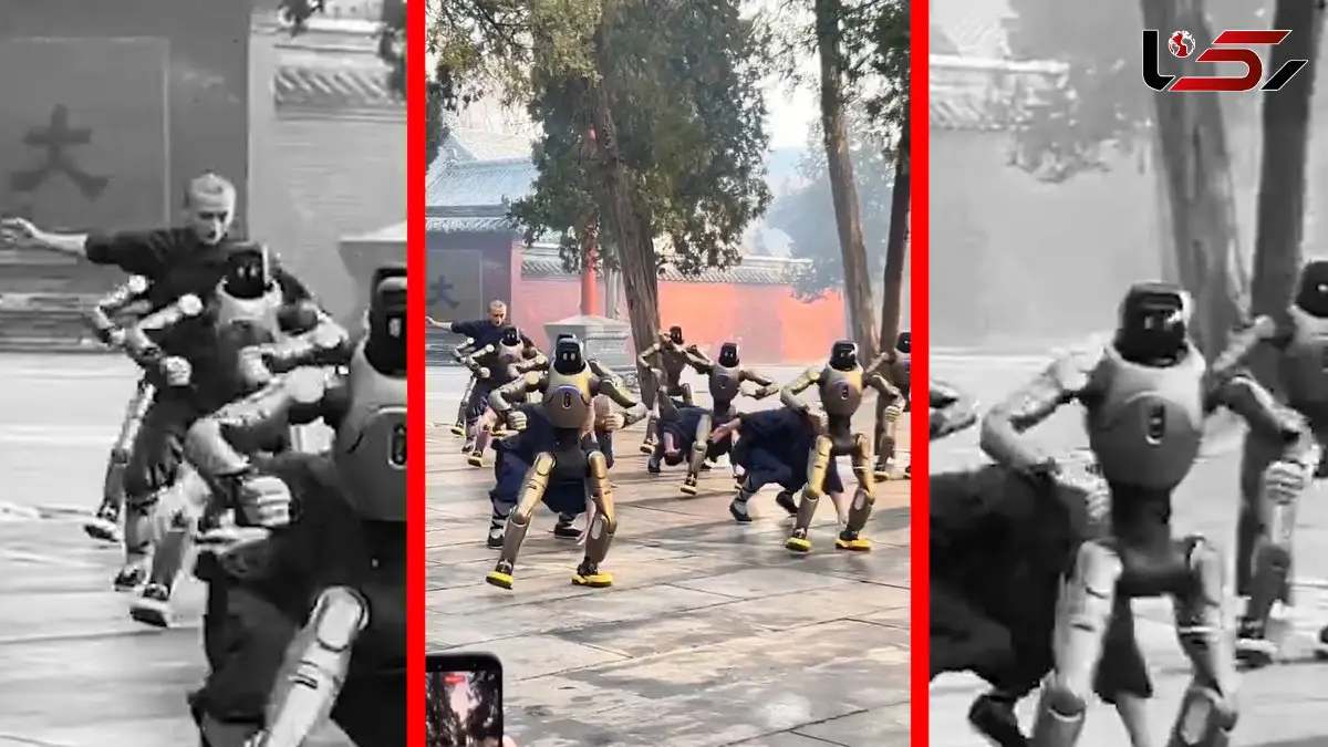 فیلم تمرین رزمی ربات‌ها به سبک شائولین