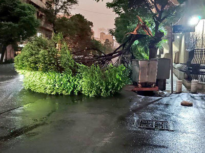 طوفان و رعد و برق در تهران همچنان ادامه دارد 