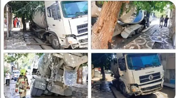 میکسر بتن در زمین فرو رفت/ در طبرسی مشهد رخ داد