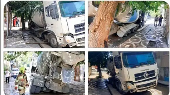 میکسر بتن در زمین فرو رفت/ در طبرسی مشهد رخ داد