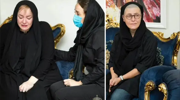 بازیگران سیاه پوش برای وداع با ماه چهره خلیلی در دورهمی شمع روشن کردند + فیلم