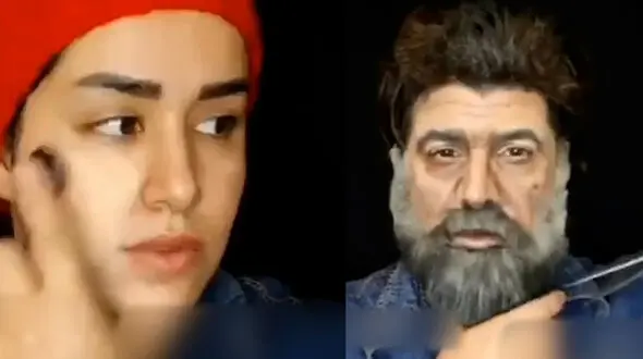 این دختر خود را کپ علی انصاریان کرد + فیلم شباهت حیرت انگیز /