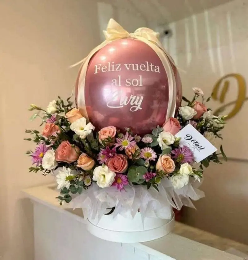 باکس گل بادکنک دار | 25 باکس گل بادکنک دار برای تولد و نوزاد بسیار جذاب در همه سبک و اندازه