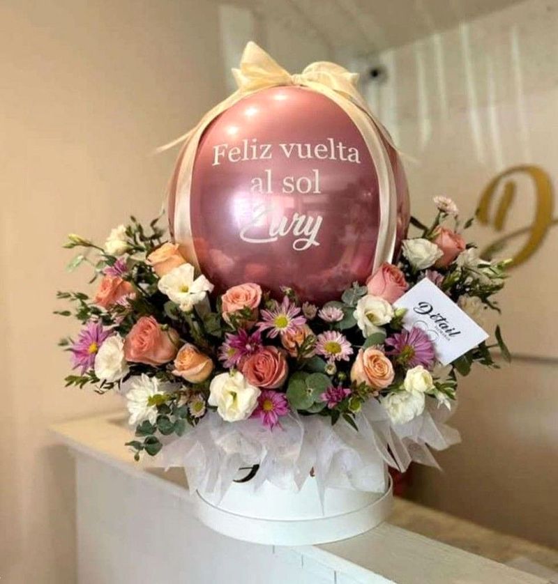 باکس گل بادکنک دار | 25 باکس گل بادکنک دار برای تولد و نوزاد بسیار جذاب در همه سبک و اندازه