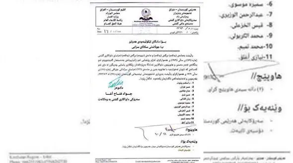 دادستانی اقلیم کردستان حکم جلب ۱۱ مسؤول عراقی را صادر کرد
