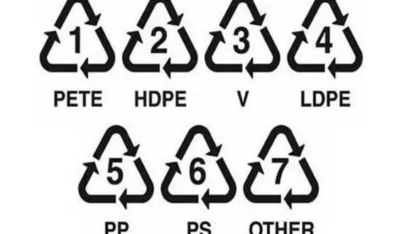معنی اعداد زیر بطری پلاستیکی چیست؟ 