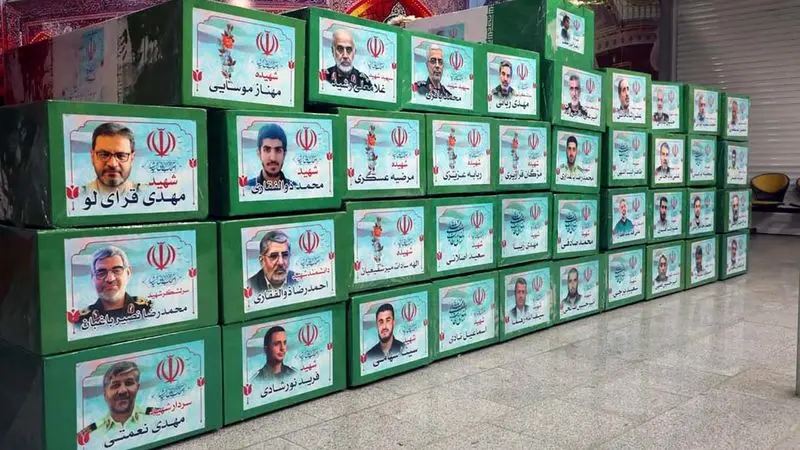 تشییع پیکر شهدای تجاوز رژیم صهیونیستی به ایران