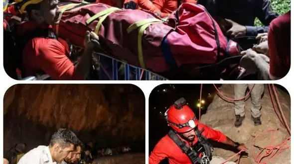سقوط مرگبار مرد 55 ساله از کوه صفه/ عملیات سه ساعته برای نجات او +عکس و فیلم