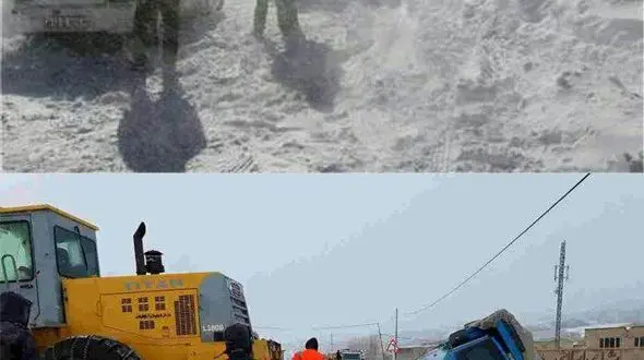 عکس های عجیب از گرفتار شدن 8 خودروها و 50 تن در جاده میاندوآب