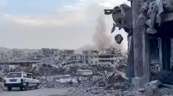 فیلم ویرانی محله الشجاعیه توسط ارتش اشغالگر