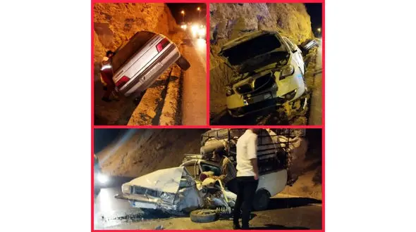 تصادف هولناک 3 خودرو در جاده برازجان  + عکس