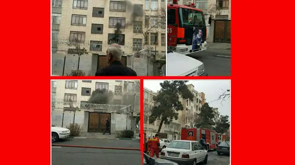 آتش سوزی در خانه ای در خیابان باباطاهر تهران / نجات زن سالخورده از آتش + تصاویر